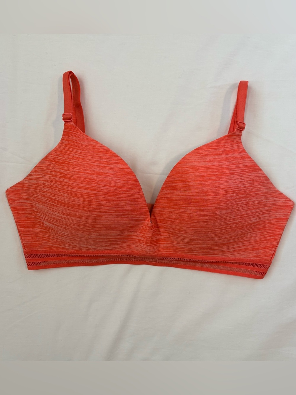 Victoria's Secret 34C Uplift Wireless T-Shirt Bra Coral Heather Orange Pink